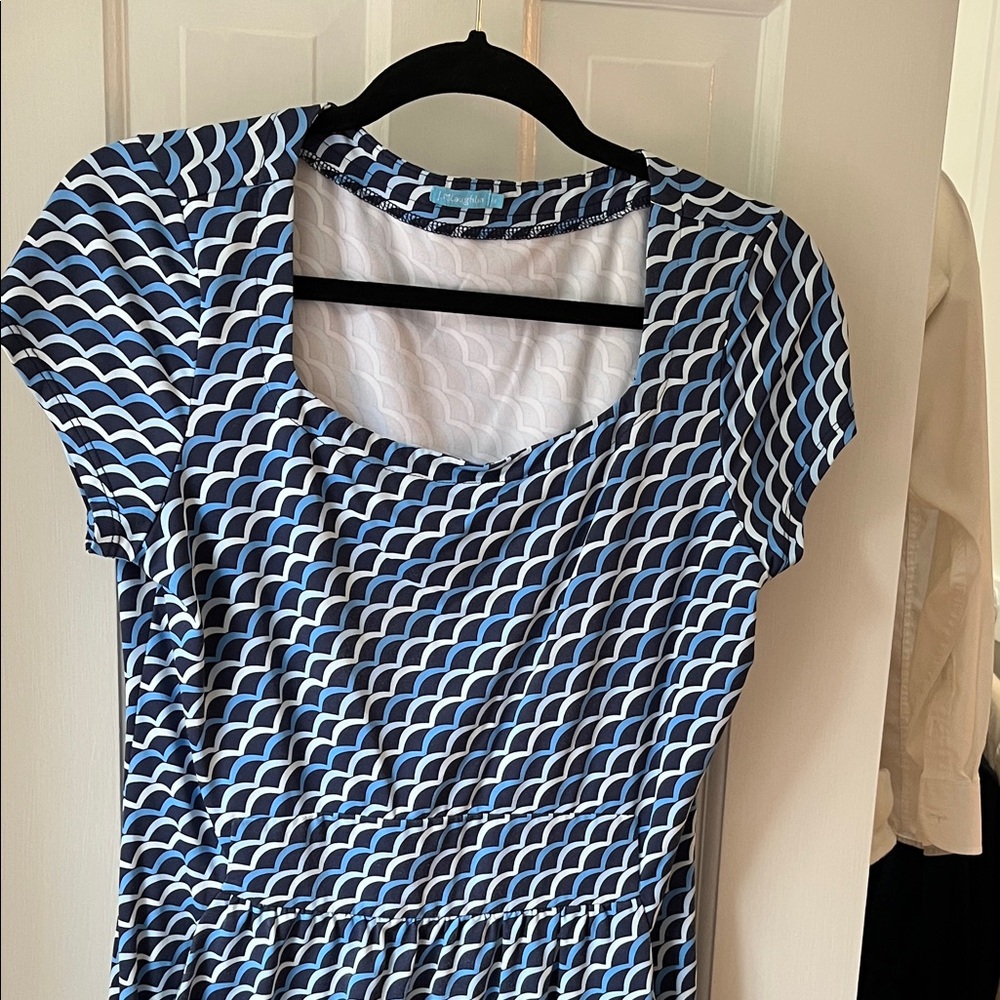 J. McLaughlin Blue and White Midi Dress